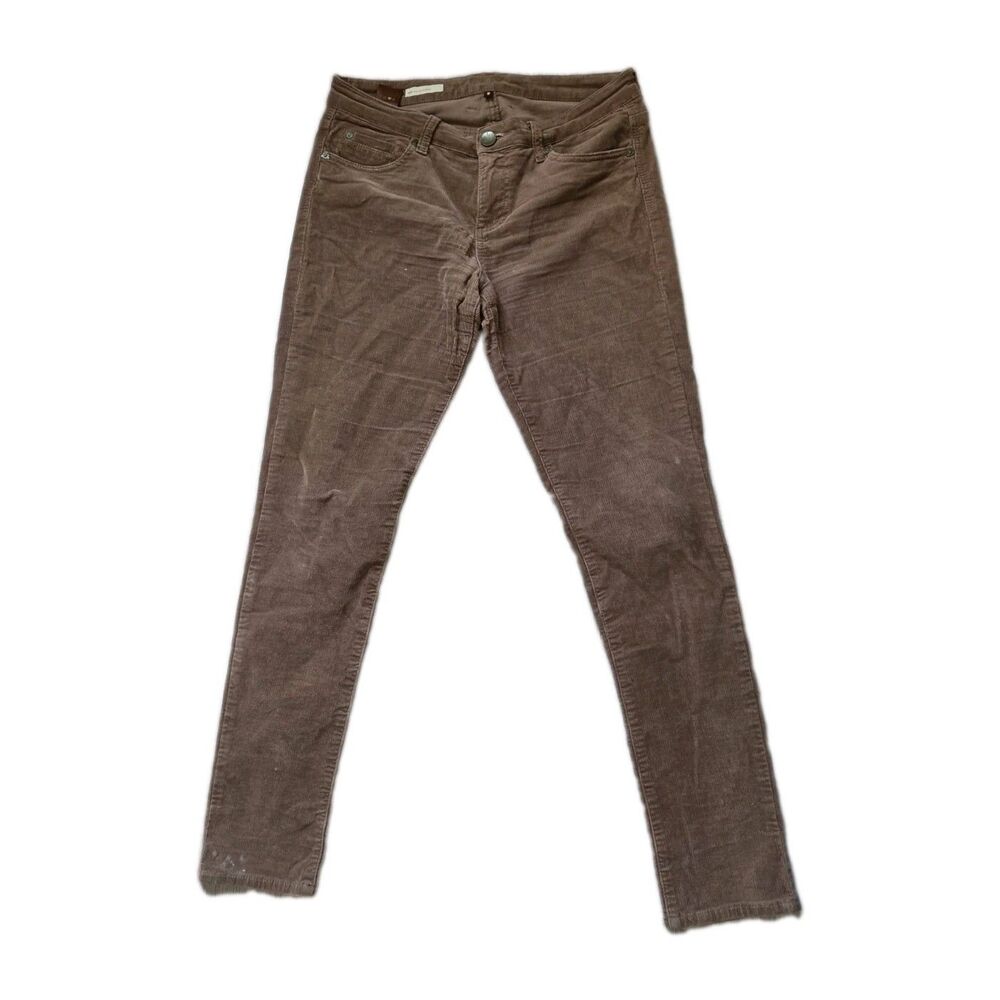 Kut from the Kloth Mia Toothpick Skinny Corduroy Pants Brown Stretch Women 8 GUC